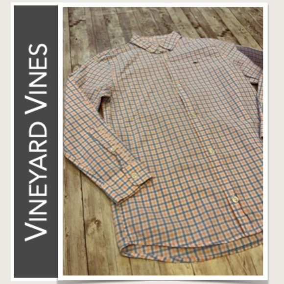 Vineyard Vines Light Blue & Pink Checks Button Down Whale Shirt EUC - Picture 5 of 6